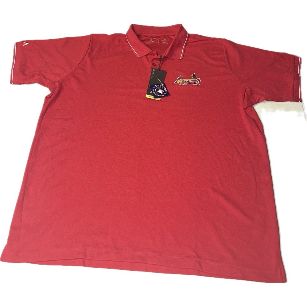 St. Louis Cardinals Red Polo Shirt Men's XL NWT Genuine MLB Merchandise Antigua